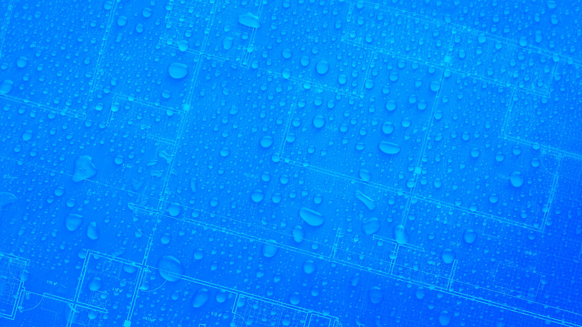 Water Drops on a Blueprint Surface